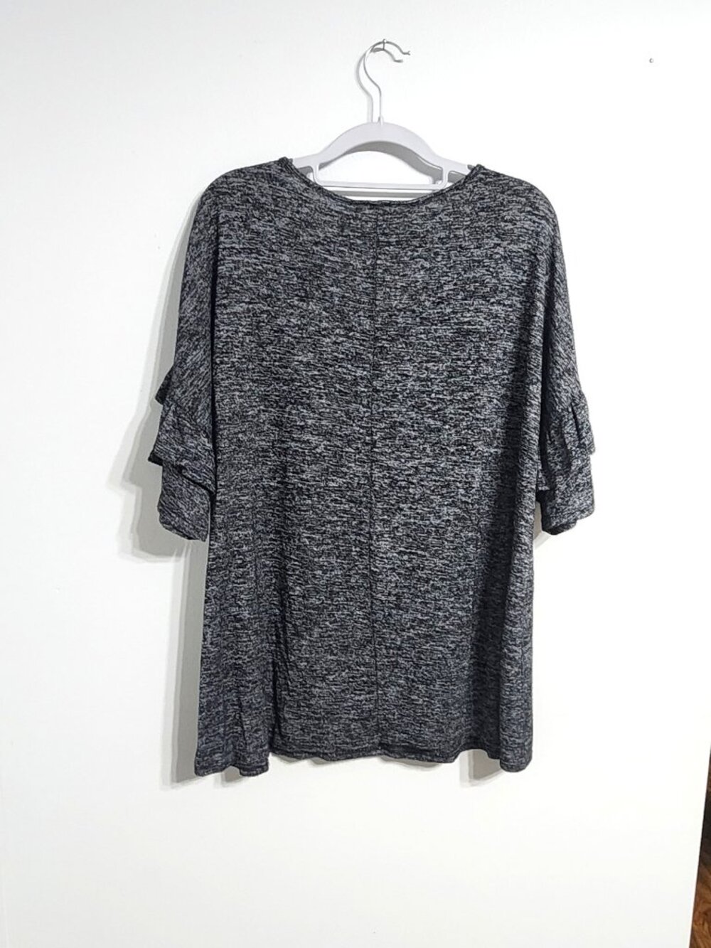 Bobbie Brooks Marled Ruffle Sleeve Stretch Top 3X - Picture 2 of 12